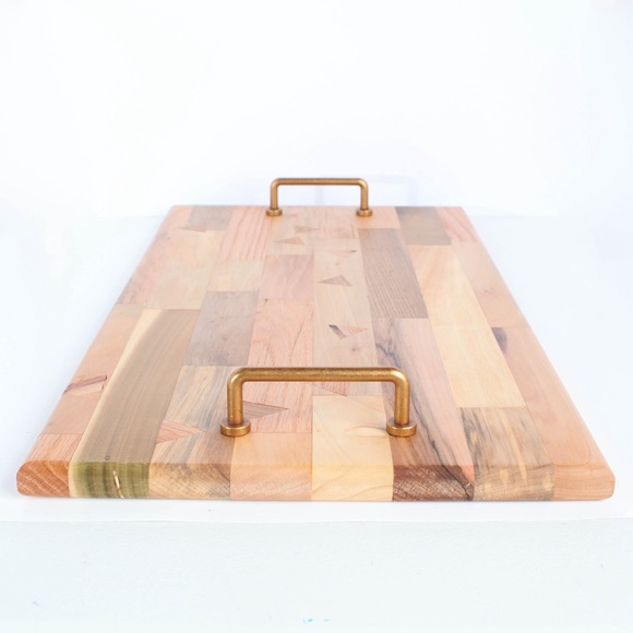 Patchwork Charcuterie Cheese Board Serving Decorative Tray Handcrafted 20X10 - Picture 5 of 7